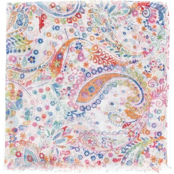 Lightweight Scarf for Women Paisley Shawl Wrap Summer Fall Fashion Accessories - Picture 3 of 6